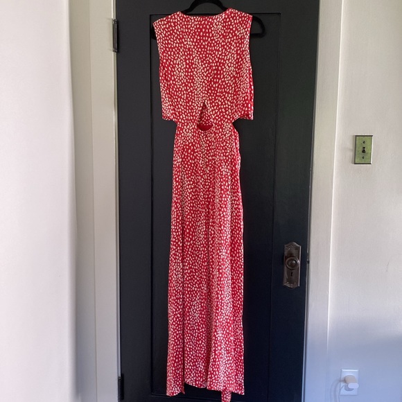 Stunning Women’s Maje Sleeveless Red Open Sides Maxi Dress Sz 3 - Picture 6 of 8